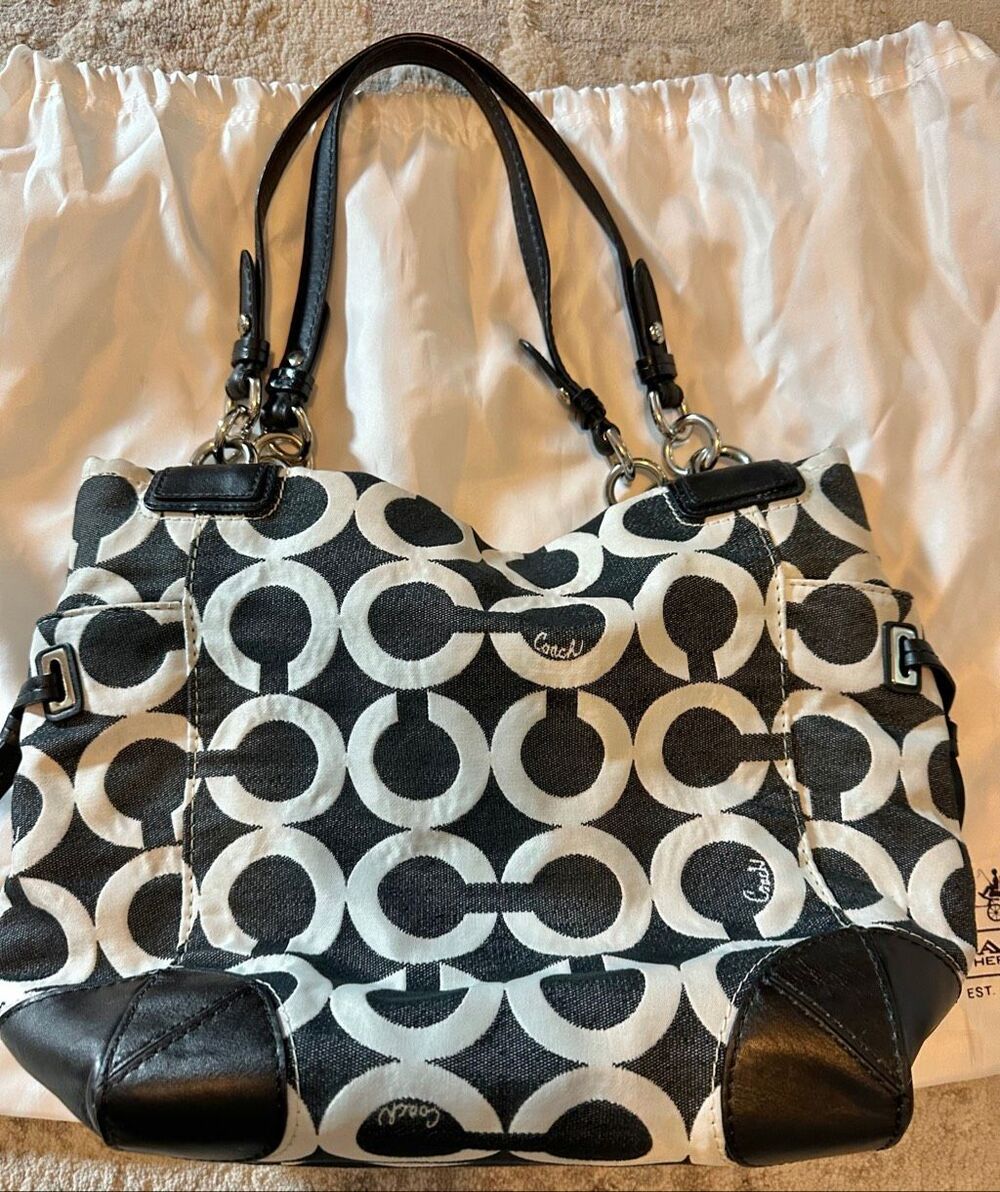 Coach OP Signature Shoulder Purse Tote - Picture 2 of 10